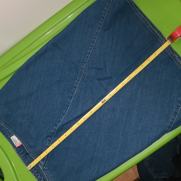 Levi's Engineered asymmetrical diagonal cut denim a-line knee length jeans skirt - Picture 11 of 12